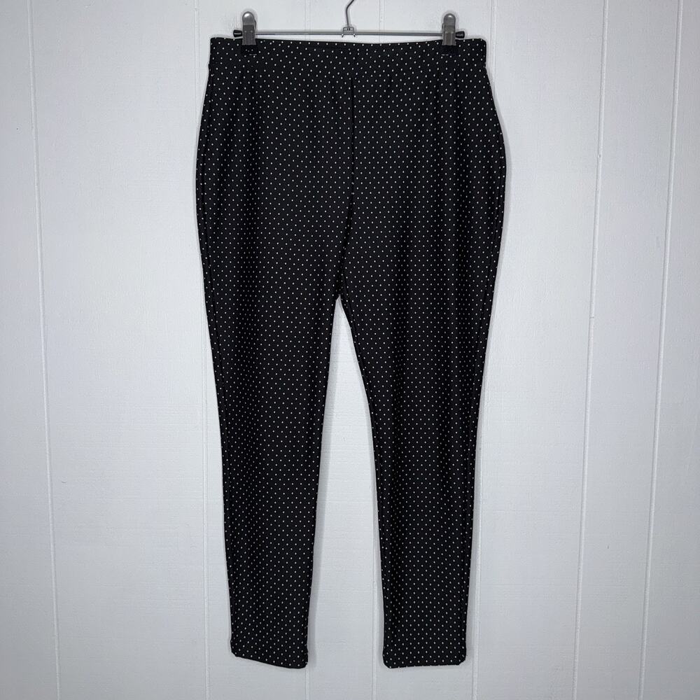 Chico’s Women’s So Slimming Crop Polka Dot Pants Pull On Black Size 0 Small